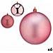 Set Di Palline Di Natale Rosa Plastica 12 X 13 X 12 Cm (6 Unità) - Foto miniatura 1