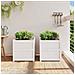 Fioriere Da Giardino 2 Pz Bianche In Legno Massello Di Pino - Foto miniatura 3