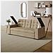 Noho Divano Letto A 3 Posti In Velluto A Coste Beige - Foto miniatura 10