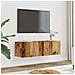 Mobili Tv A Parete 2pz Legno Antico 100x30x30 Cm - Foto miniatura 1