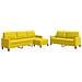 Set Di Divani 3 Pz Con Cuscini Giallo In Velluto - Foto miniatura 2