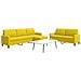Set Di Divani 3 Pz Con Cuscini Giallo In Velluto - Foto miniatura 1