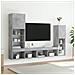 Mobili TV a Muro con LED 4pz Grigio Cemento Legno Multistrato - Foto miniatura 4