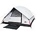 Tenda Familiare a Cupola 6 Persone Bianca Tessuto Impermeabile - Foto miniatura 3