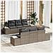 Set di divani da giardino a 7 pezzi con cuscini Grigio in Rattan - Foto miniatura 2