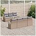 Set divani giardino  8 pezzi con cuscini Beige rattan sintetico, Divano giardino  2 posti con spazio stoccaggio e cuscini Beige rattan sintetico - Foto miniatura 3