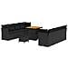 Set Divano da Giardino  in 11 Pezzi con Cuscini Nero Rattan Poliestere Acacia, Set da Pranzo da Giardino  in 3 Pezzi con Cuscini Nero Rattan Poliestere Acacia - Foto miniatura 1