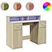Scrivania con Luci LED Rovere Sonoma 120x55x91cm in Multistrato - Foto miniatura 1