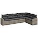 Set Divani da Giardino 7 pz con Cuscini Grigio in Polyrattan - Foto miniatura 1