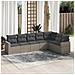 Set Divani da Giardino 7 pz con Cuscini Grigio in Polyrattan - Foto miniatura 2