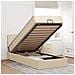Pouf Letto con Materasso e LED Crema 90x200 cm in Tessuto - Foto miniatura 2