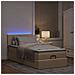 Pouf Letto con Materasso e LED Crema 90x200 cm in Tessuto - Foto miniatura 3