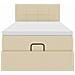 Pouf Letto con Materasso e LED Crema 90x200 cm in Tessuto - Foto miniatura 8