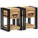 Comodini 2 pcs 40x40x40 cm Legno Massello di Mango - Foto miniatura 5