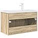 Mobile da Bagno con Lavabo Integrato e Rubinetto Rovere Sonoma - Foto miniatura 8