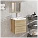 Mobile da Bagno con Lavabo e Specchio Rovere Sonoma - Foto miniatura 2
