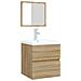 Mobile da Bagno con Lavabo e Specchio Rovere Sonoma - Foto miniatura 3