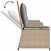 Panca Reclinabile da Giardino con Cuscini Beige in Polyrattan - Foto miniatura 7