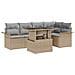 Set Divano da Giardino con cuscino 6 pcs Beige Poly Rattan - Foto miniatura 1