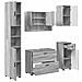 Set di mobili per il bagno 5 pcs Grigio sonoma 30 x 35 x 192 cm - Foto miniatura 1