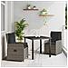 Set da Pranzo per Giardino 3 pcs Grigio polyrattan - Foto miniatura 2