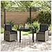Set da Pranzo per Giardino 3 pcs Grigio polyrattan - Foto miniatura 4