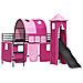 Struttura del letto loft per bambini Nero e rosa 90 x 200 cm - Foto miniatura 4
