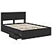 Struttura del letto Nero 140 x 190 cm Legno Ingegnerizzato - Foto miniatura 5
