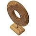 Scultura Dorat Disco In Teak Riciclato Pezzo Unico Misura Media - Foto miniatura 3