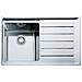 Lavello NPX611 DX 1 Vasca Gocciolatoio a Sinistra Dimensioni 86 x 51 cm Colore Inox Satinato Serie Neptune Plus - Foto miniatura 4
