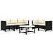 Set Divani Da Giardino 6 Pz Con Cuscini In Polyrattan Nero - Foto miniatura 1