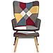 Sedia a Dondolo con Poggiapiedi in Tessuto Patchwork - Foto miniatura 3