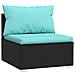 Set Divani Da Giardino 11 Pz Con Cuscini In Polyrattan Nero - Foto miniatura 3