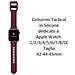Cinturino 798 Originale Silicone Per Apple Watch 1-2-3-4-5-6-7-8-se 42 44 45mm Wine Red - Foto miniatura 2