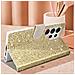Custodia Per Samsung S23 Ultra Paillette Disco Portafoglio Supporto Video Oro - Foto miniatura 2