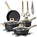 Set Pentole, Padelle e Spatole Antiaderenti a Induzione 12 Pezzi Nero - Foto miniatura 1