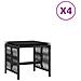 Sgabelli Da Giardino Con Cuscini 4pz Neri 41x41x36cm Polyrattan - Foto miniatura 2