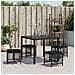 Sgabelli Da Giardino Con Cuscini 4pz Neri 41x41x36cm Polyrattan - Foto miniatura 3