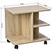 Tavolino Salotto Multifunzione Porta TV Riviste Comodino con Ruote Legno Beige - Foto miniatura 2