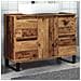 Mobile Da Bagno Legno Antico 80x33x60 Cm In Truciolato - Foto miniatura 1