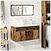 Set Mobili Da Bagno 3 Pz Legno Antico In Legno Multistrato - Foto miniatura 3