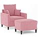 Poltrona Con Poggiapiedi Rosa 60 Cm Velluto - Foto miniatura 2