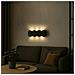 Applique Da Muro Con 8 Led Lampada A Parete Nero Con Luce Bianco Caldo 21x8x3cm - Foto miniatura 2