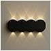 Applique Da Muro Con 8 Led Lampada A Parete Nero Con Luce Bianco Caldo 21x8x3cm - Foto miniatura 3