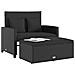 Divano da Giardino con Cuscini a 2 Posti Nero in Polyrattan - Foto miniatura 4
