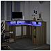 Scrivania con Luci LED Rovere Sonoma 130x130x91cm in Truciolato - Foto miniatura 5