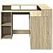 Scrivania con Luci LED Rovere Sonoma 130x130x91cm in Truciolato - Foto miniatura 6