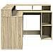 Scrivania con Luci LED Rovere Sonoma 130x130x91cm in Truciolato - Foto miniatura 7