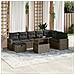 Set Divano da Giardino 9 pz con Cuscini Grigio in Polyrattan - Foto miniatura 2