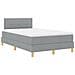 Letto con Rete a Molle con Materasso Grigio Chiaro 120x200 cm Tessuto - Foto miniatura 3